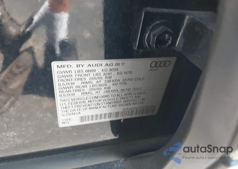 2018 Audi Q7 3.0T Premium из США, поврежденный, VIN WA1AAAF73JD011008